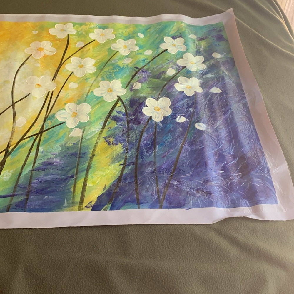 Beautiful floral original oil painting. Approx 48 1/2” x 24 1/2”. - Picture 4 of 4